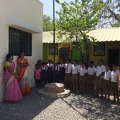 School kids saying thanks